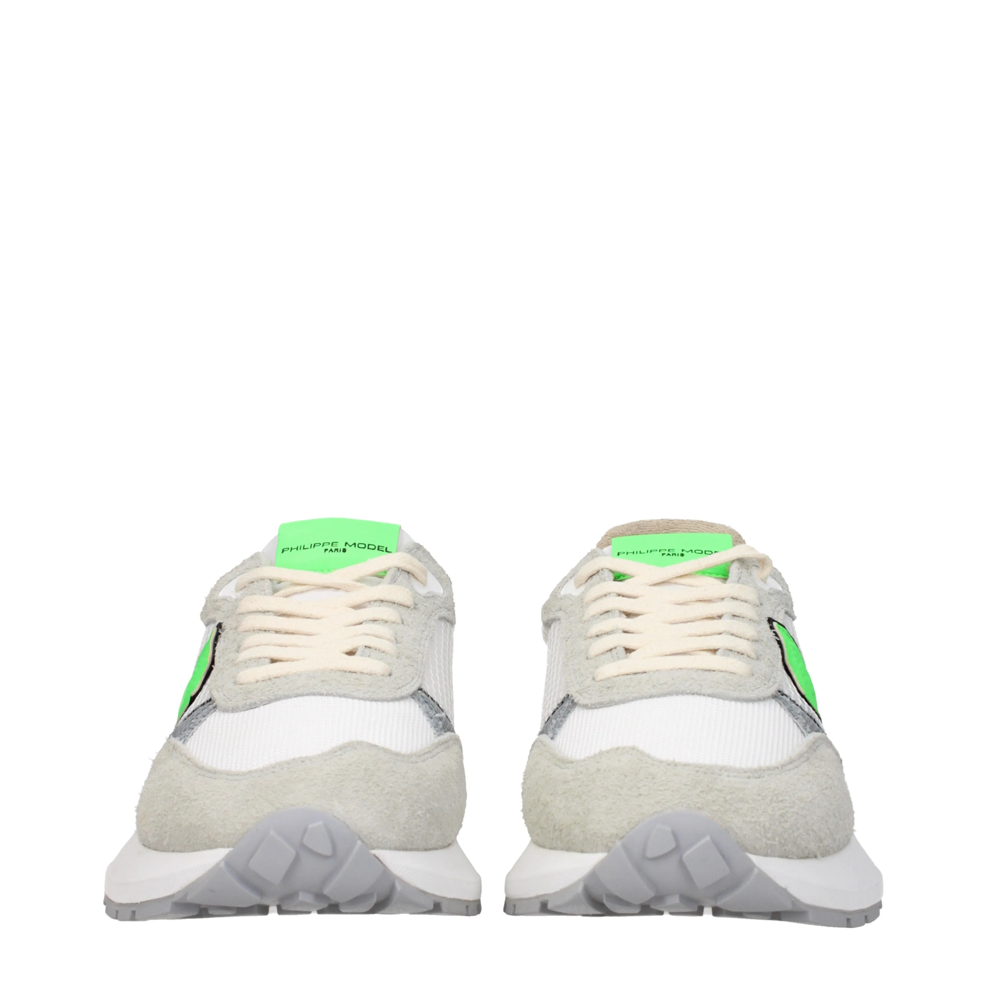 Philippe Model Sneakers Antibes low Uomo Tessuto Bianco/Verde Fluo
