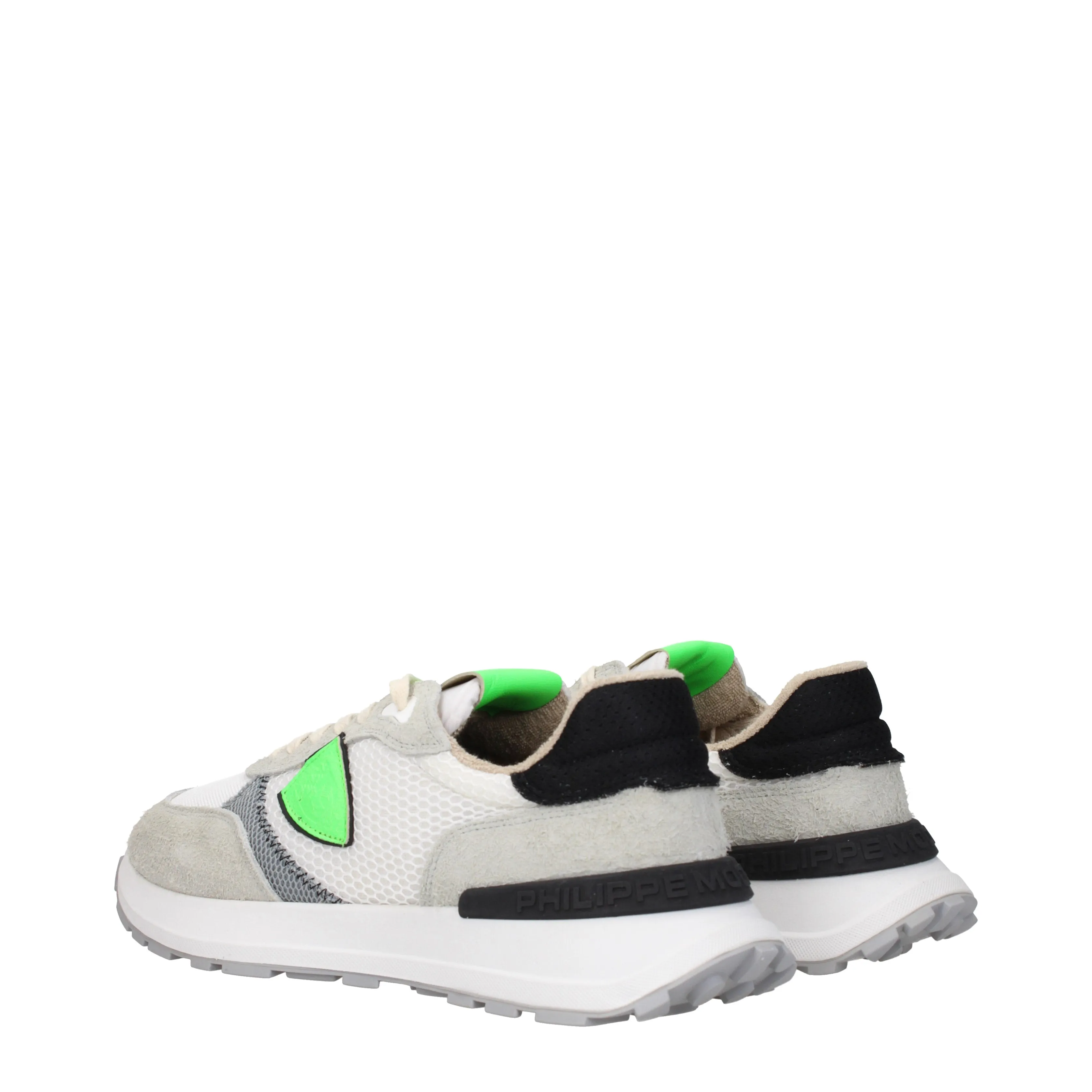 Philippe Model Sneakers Antibes low Uomo Tessuto Bianco/Verde Fluo