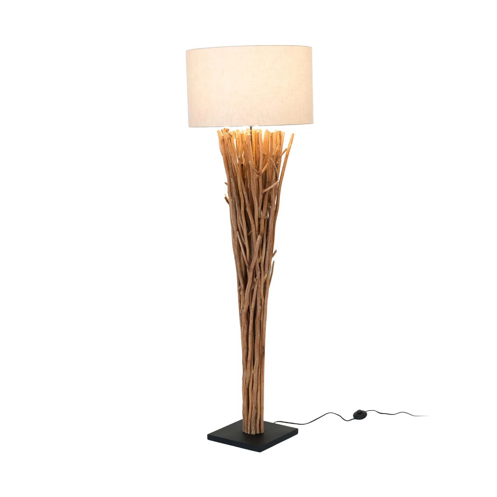 Piantana Palmaria, colore legno/beige, altezza 177 cm, legno