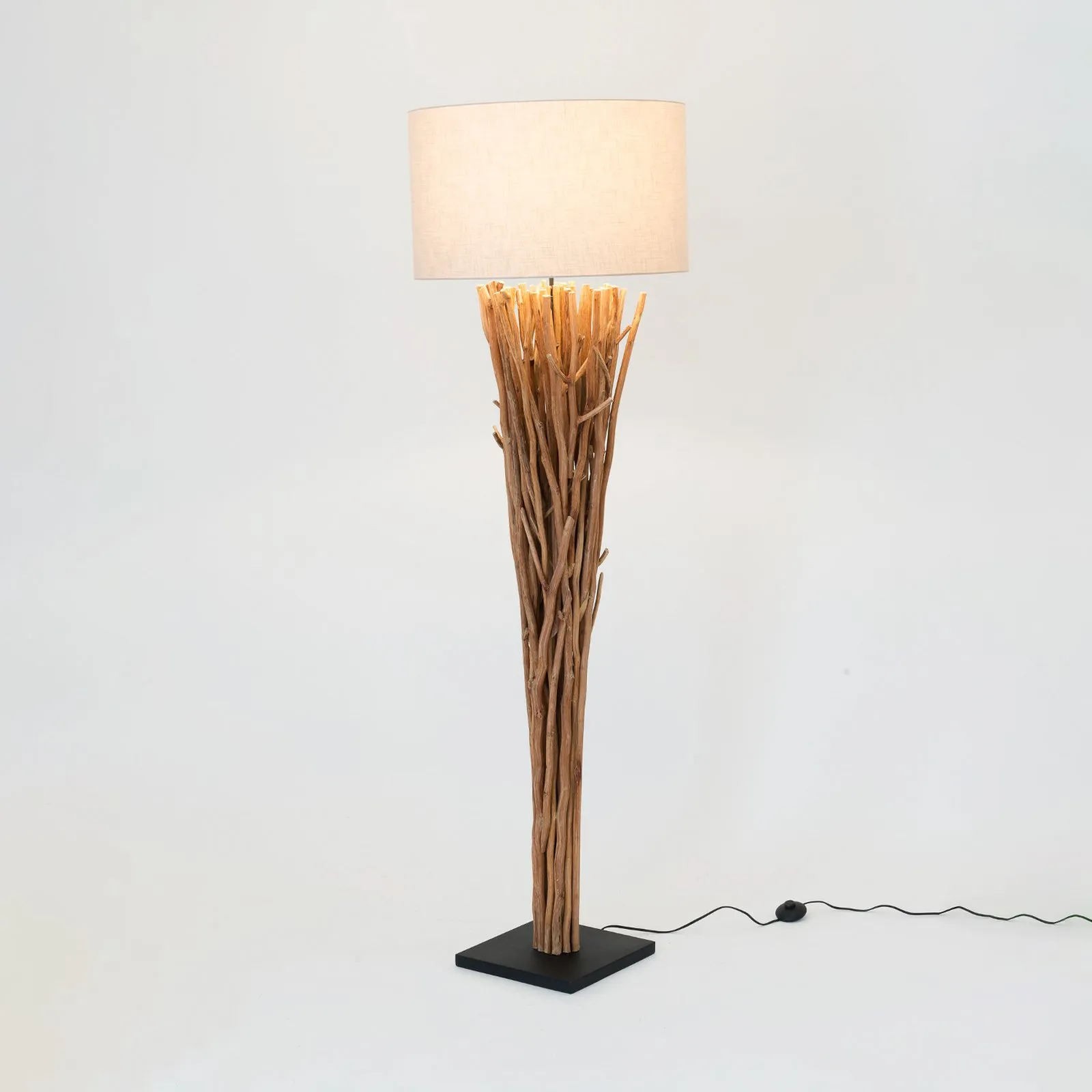 Piantana Palmaria, colore legno/beige, altezza 177 cm, legno