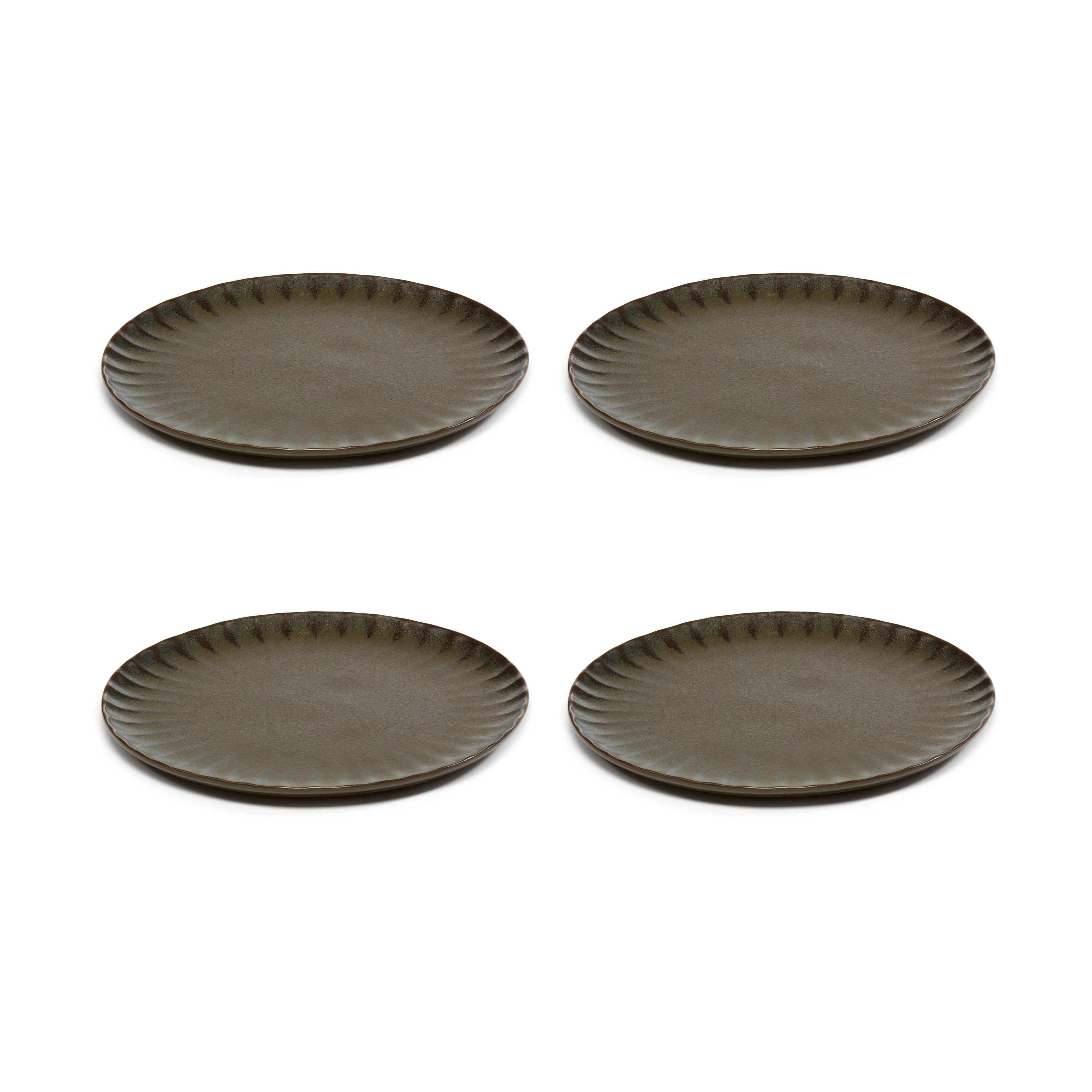 Piatto Inku M Ø 21 cm, confezione da 4.jg{font-size:18px}Verde