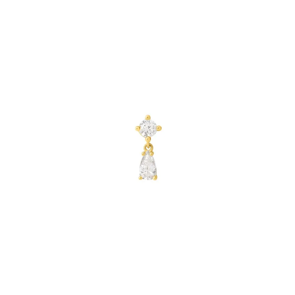 Piercing Orecchio Helix Flat Bon Ton Oro Giallo 375/1000 Cubic Zirconia Bianco 1432618