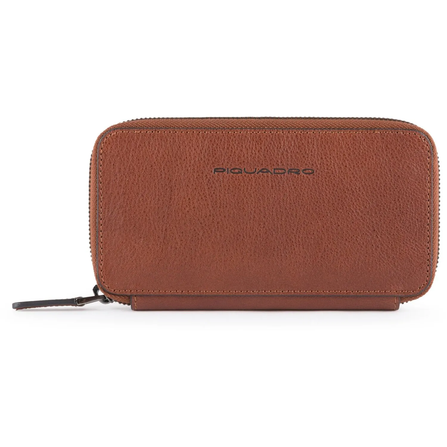 Piquadro Borsa portacellulare quadrata nera in pelle 17 cm