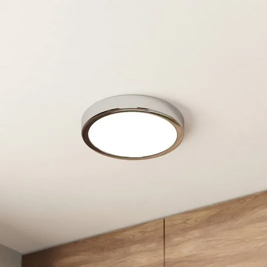 Plafoniera LED Fueva 5 IP44 3000K cromo Ø21cm
