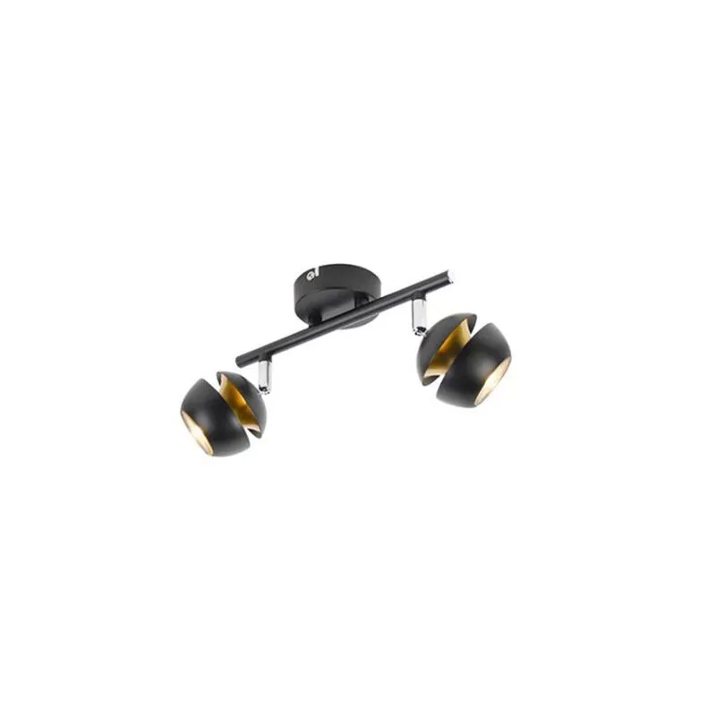 Plafoniera moderno nero interno dorato BUELL DELUXE 2 luci