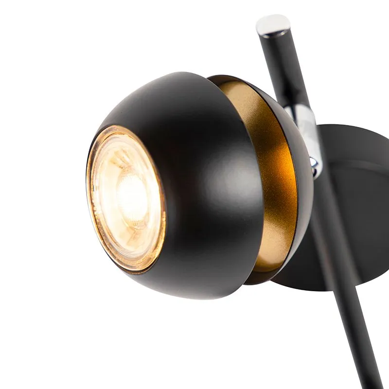 Plafoniera moderno nero interno dorato BUELL DELUXE 2 luci