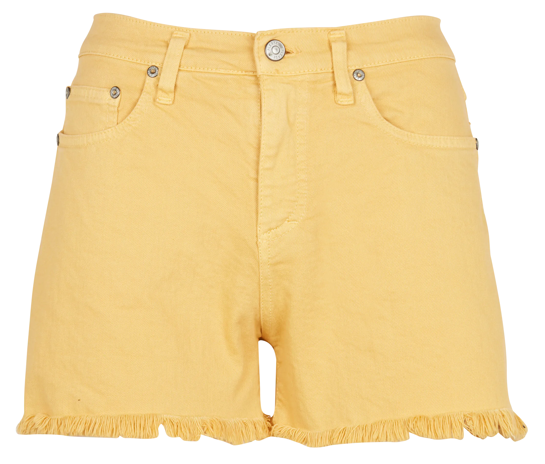  PLEASE   Shorts sfilacciati in jeans | Giallo