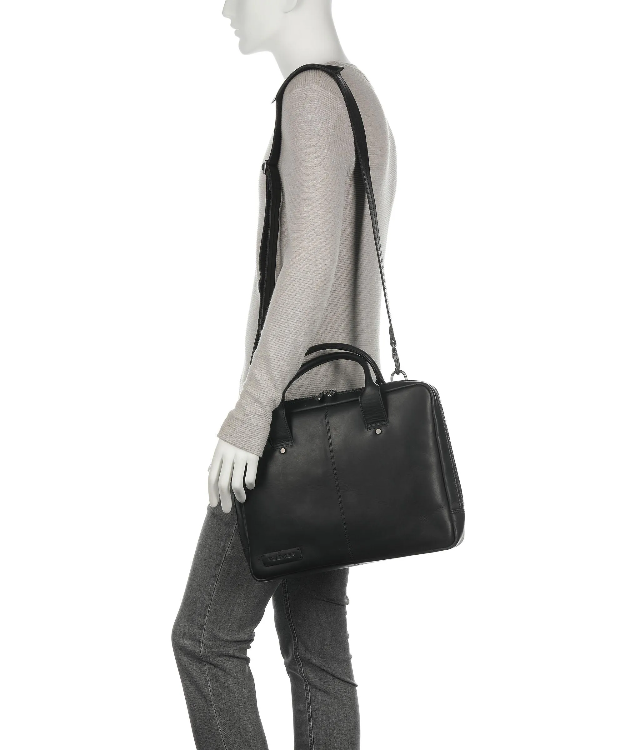  Plevier Navigator Cartella 15″ pelle granulata nero  