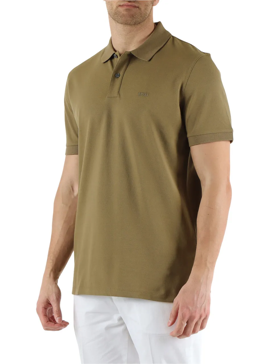 Polo in cotone piquet con ricamo logo frontale