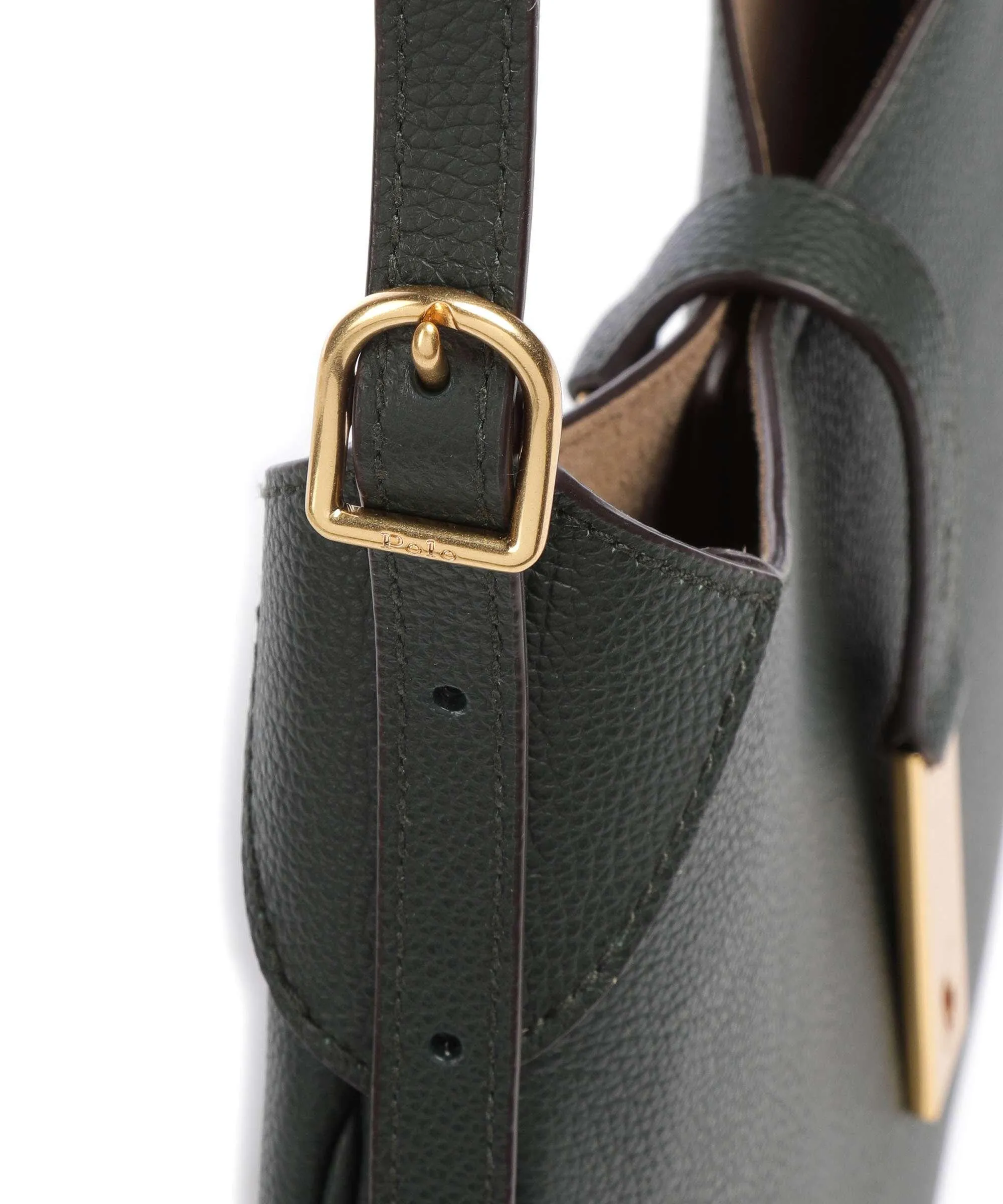  Polo Ralph Lauren ID Collection Borsa hobo pelle di vacchetta grana verde scuro  
