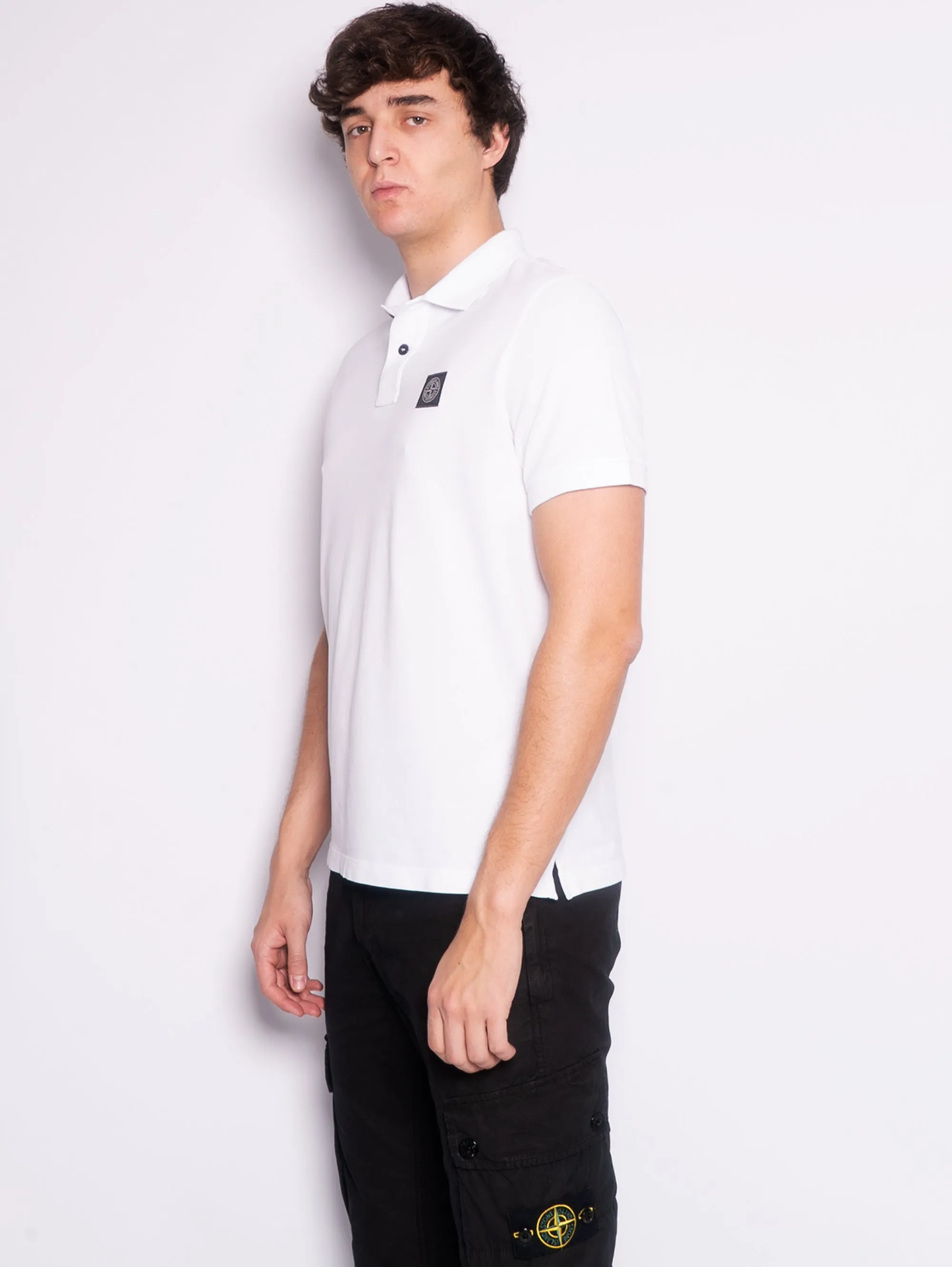 Polo Slim Fit in Cotone Organico Bianco