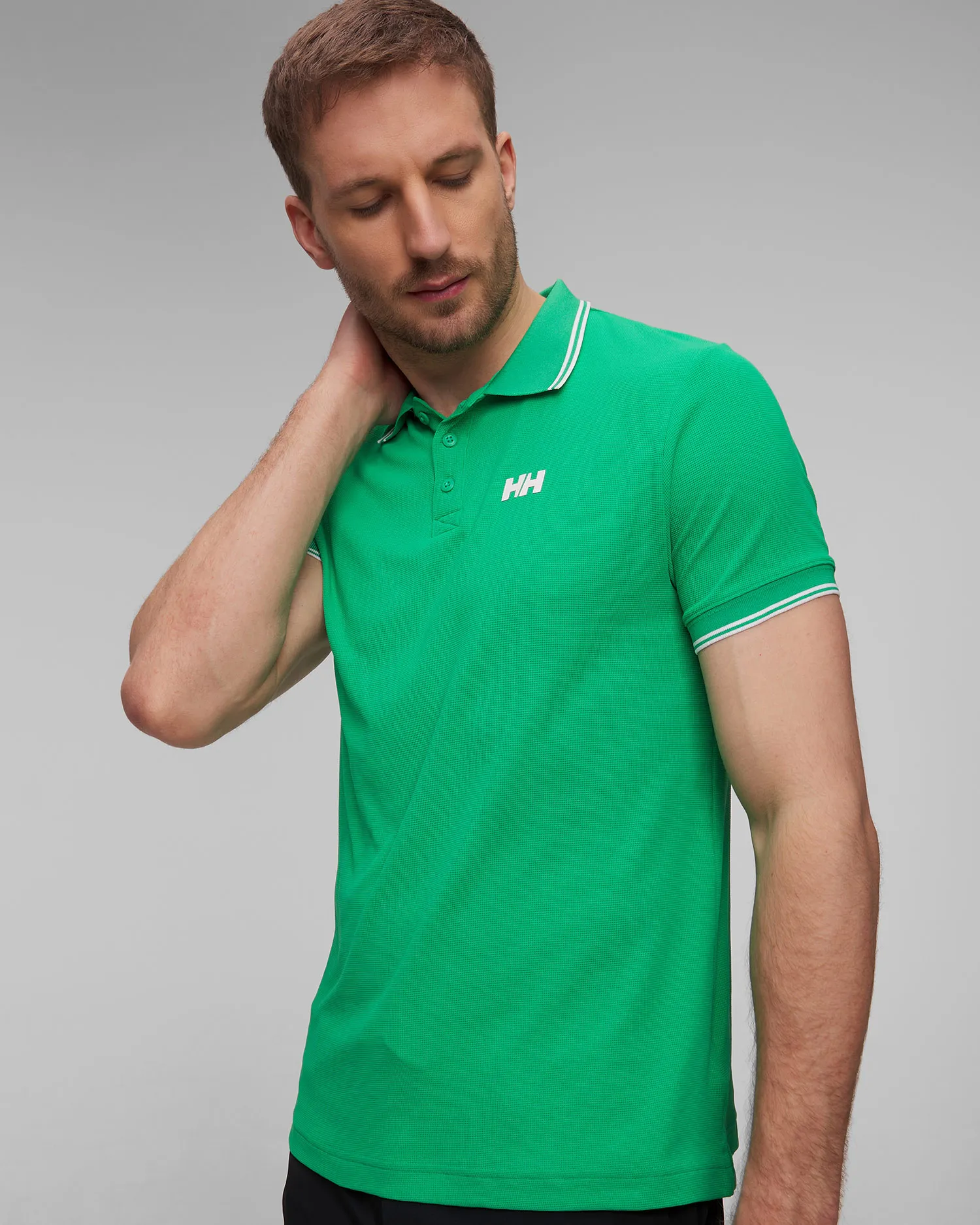 Polo verde da uomo Helly Hansen Kos Polo 34068-499