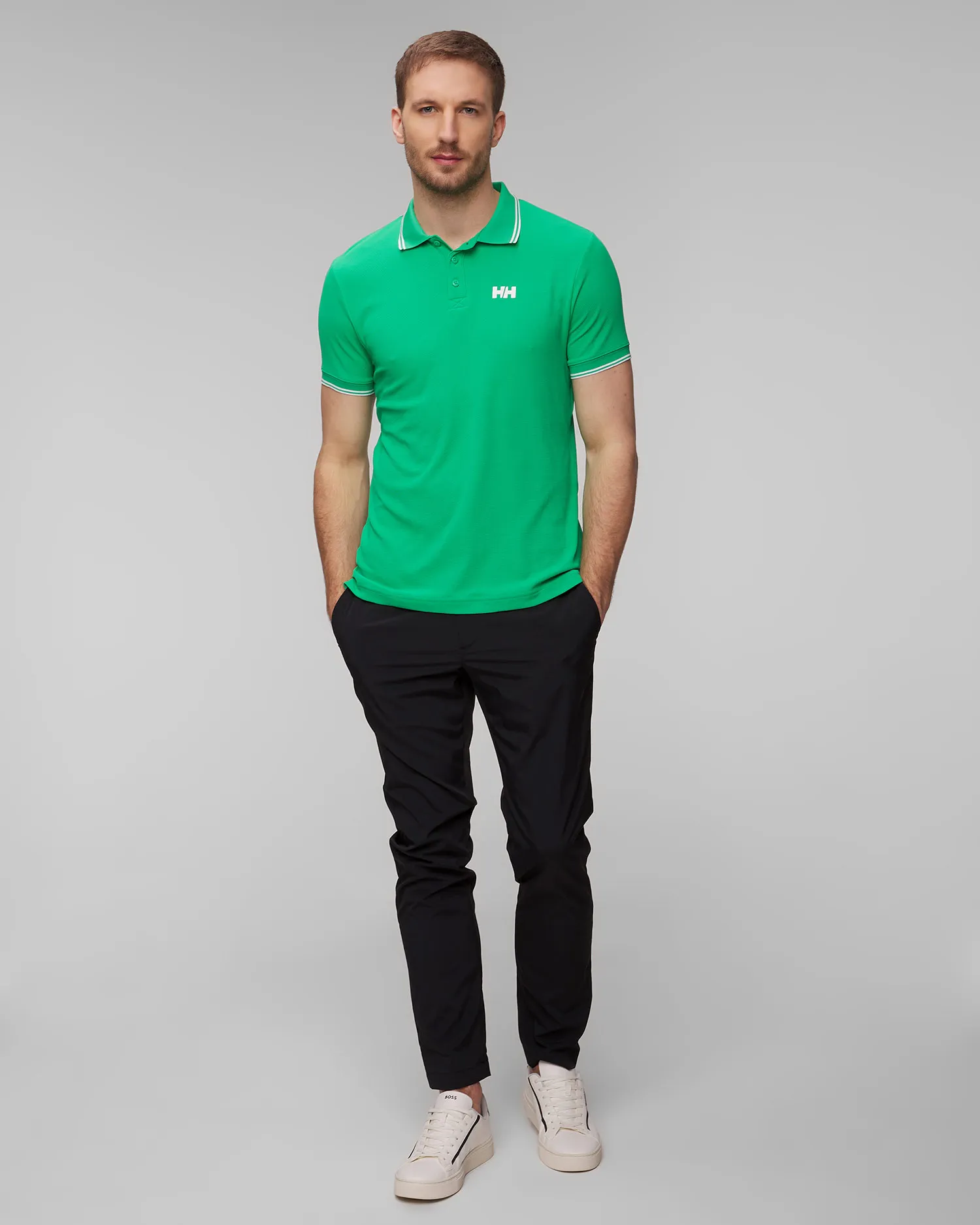 Polo verde da uomo Helly Hansen Kos Polo 34068-499