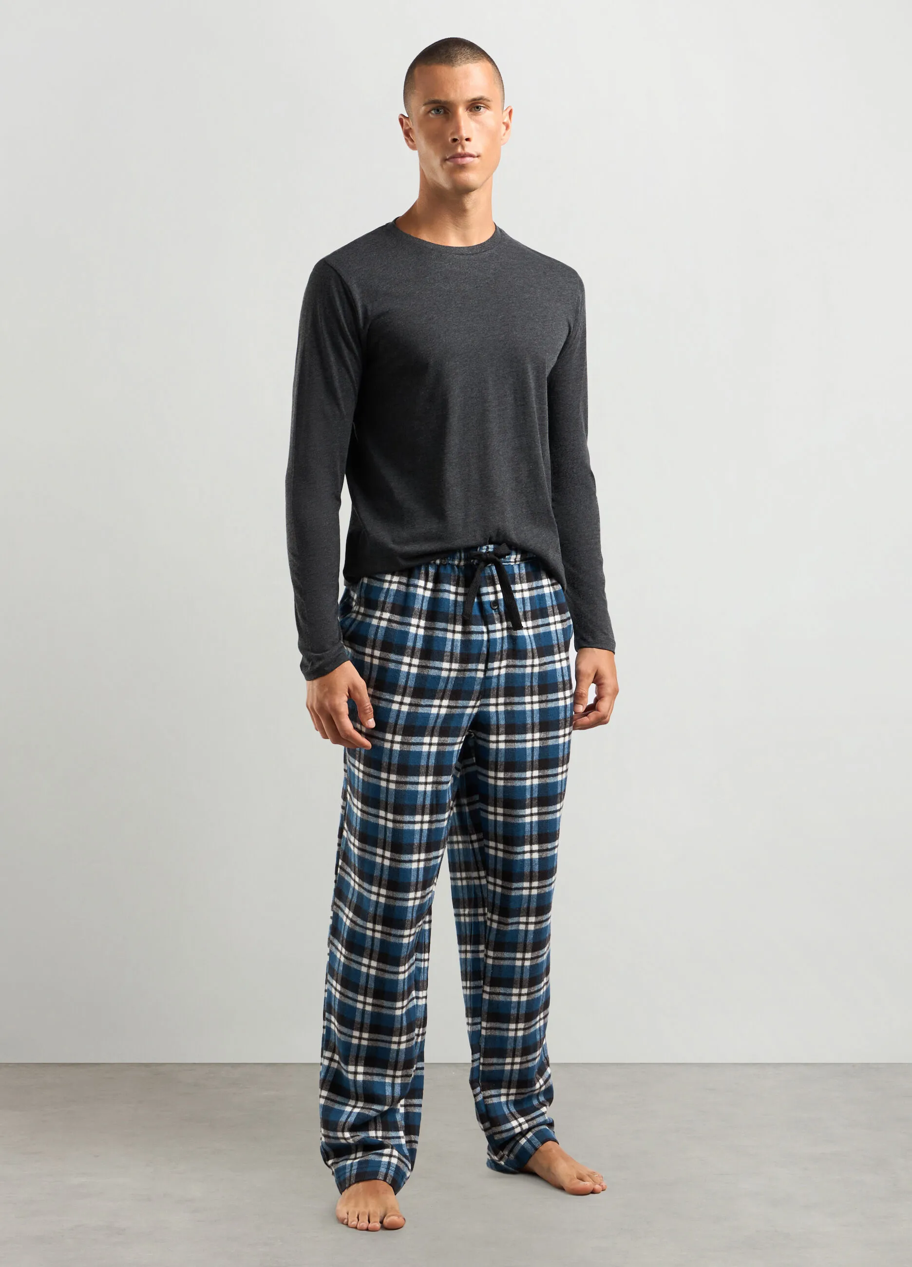 PRIVACY  Pantaloni pigiama lunghi in flanella uomo