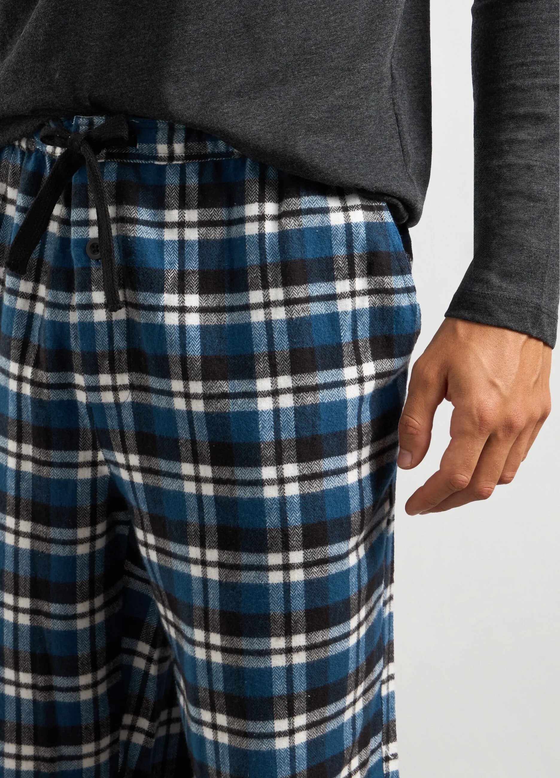 PRIVACY  Pantaloni pigiama lunghi in flanella uomo