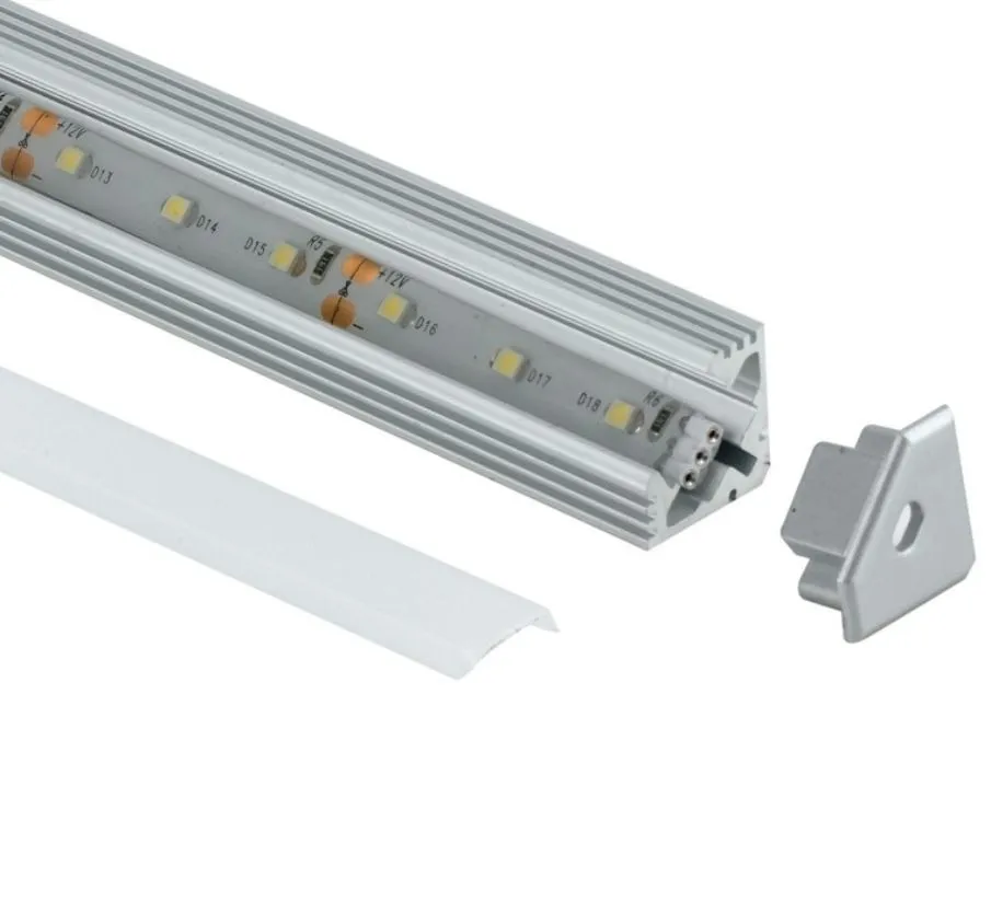Profilo Angolare Per Strip Led Alluminio 1 mt Incasso Per Cartongesso