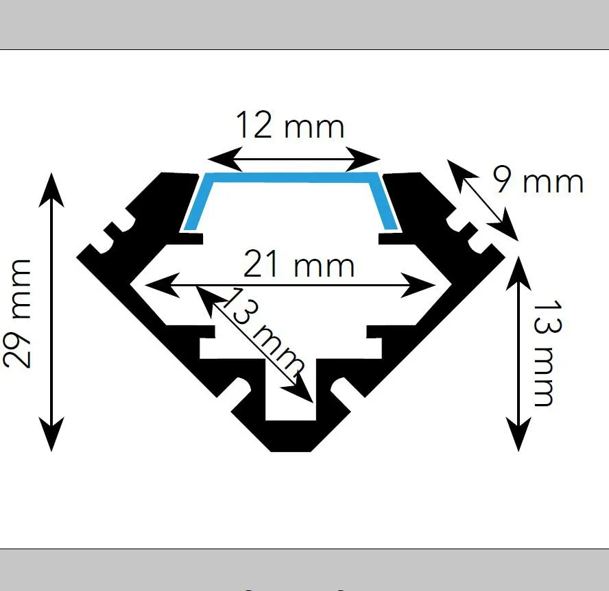 Profilo Angolare Per Strip Led Alluminio 1 mt Incasso Per Cartongesso