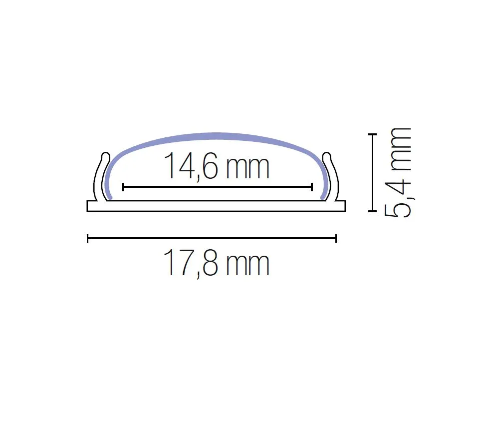 Profilo In Alluminio Flessibile Strip Led 2 mt Per Superfici Curve