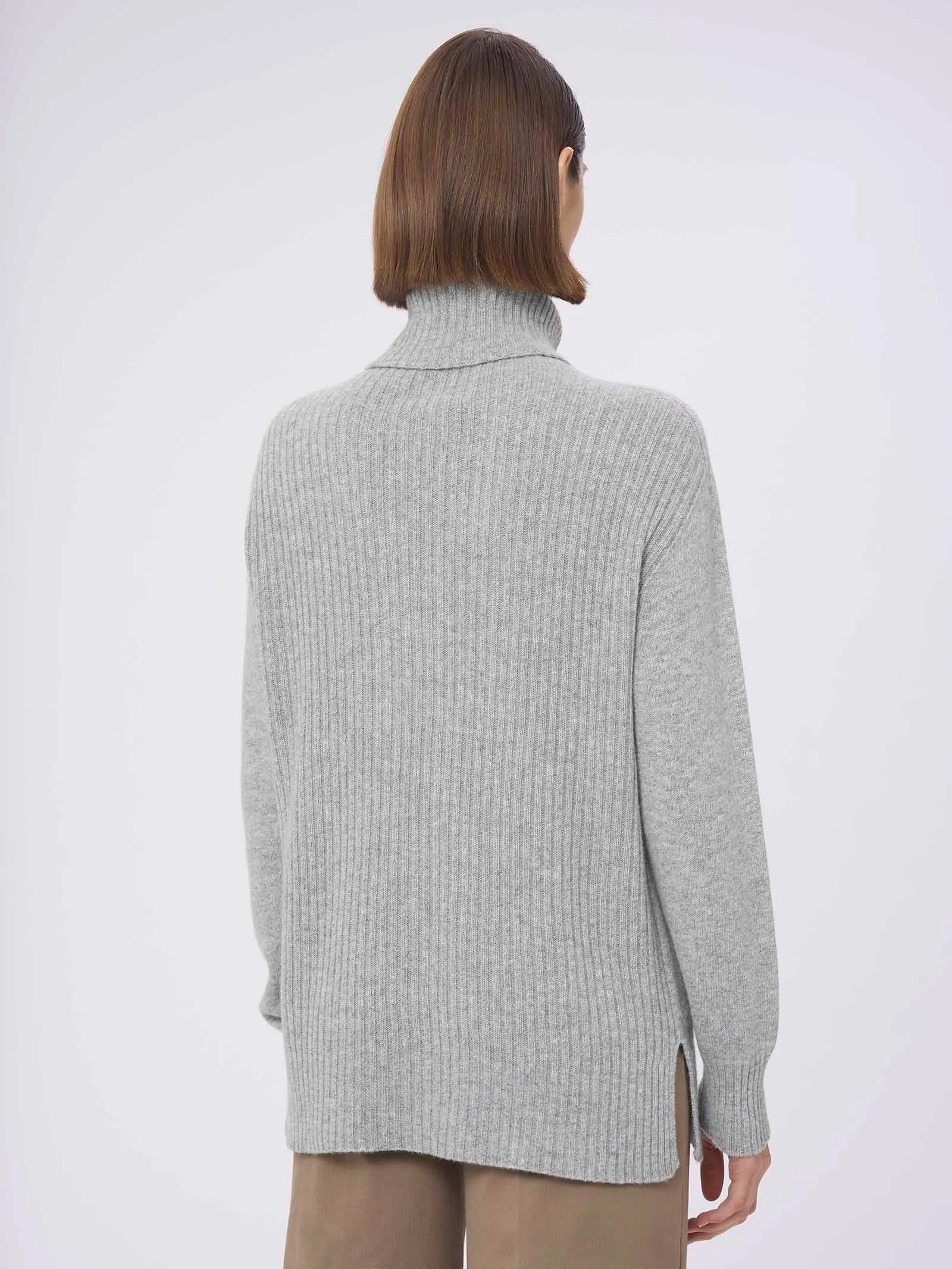 Pullover con collo roulè in Cashmere Blend - Vapore Mel.