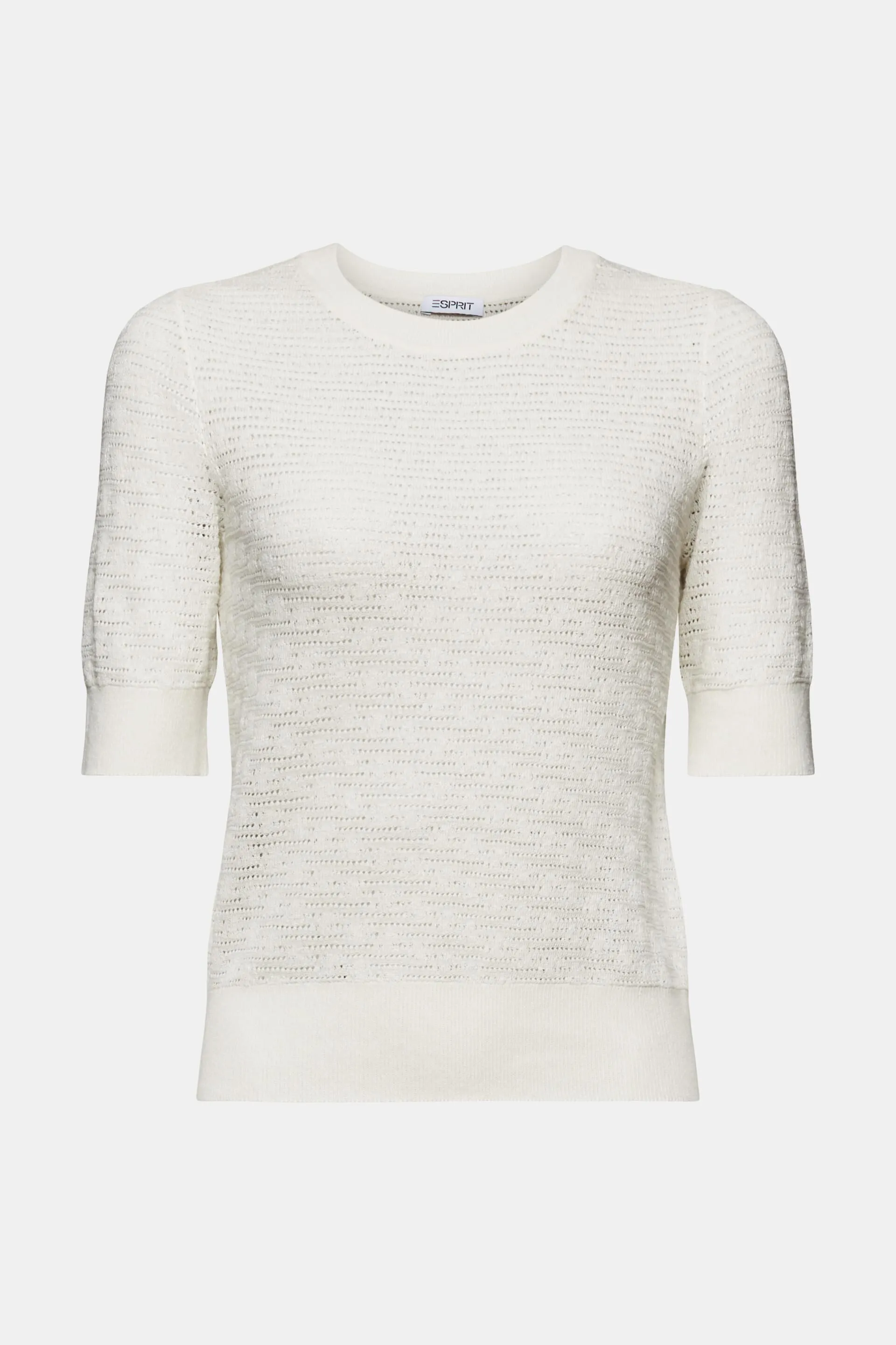 Pullover pointelle a manica corta