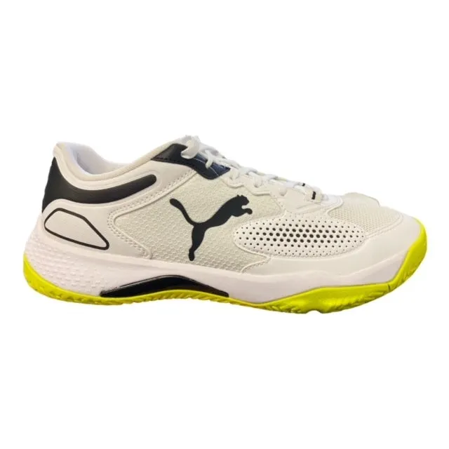 Puma men's padel shoe Solarcourt RCT 106948 02 white-black-yellow 