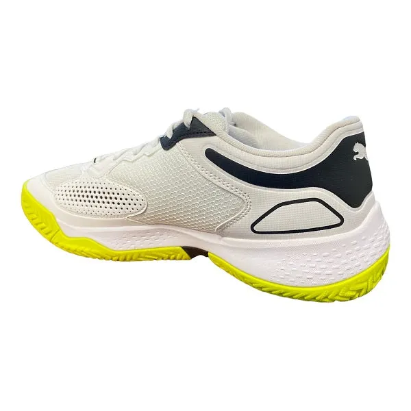 Puma men's padel shoe Solarcourt RCT 106948 02 white-black-yellow 