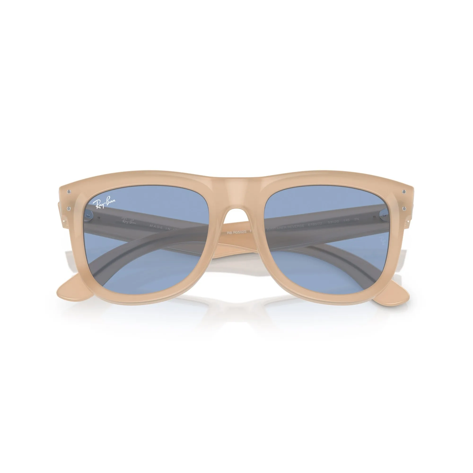   Ray-Ban RB R0502S Wayfarer Reverse 678072 Beige Opale/miele | Occhiale Da Sole Unisex 