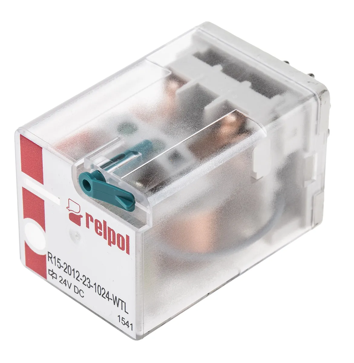 Relè di potenza Relpol serie R15, DPDT, bobina 24V cc, A innesto