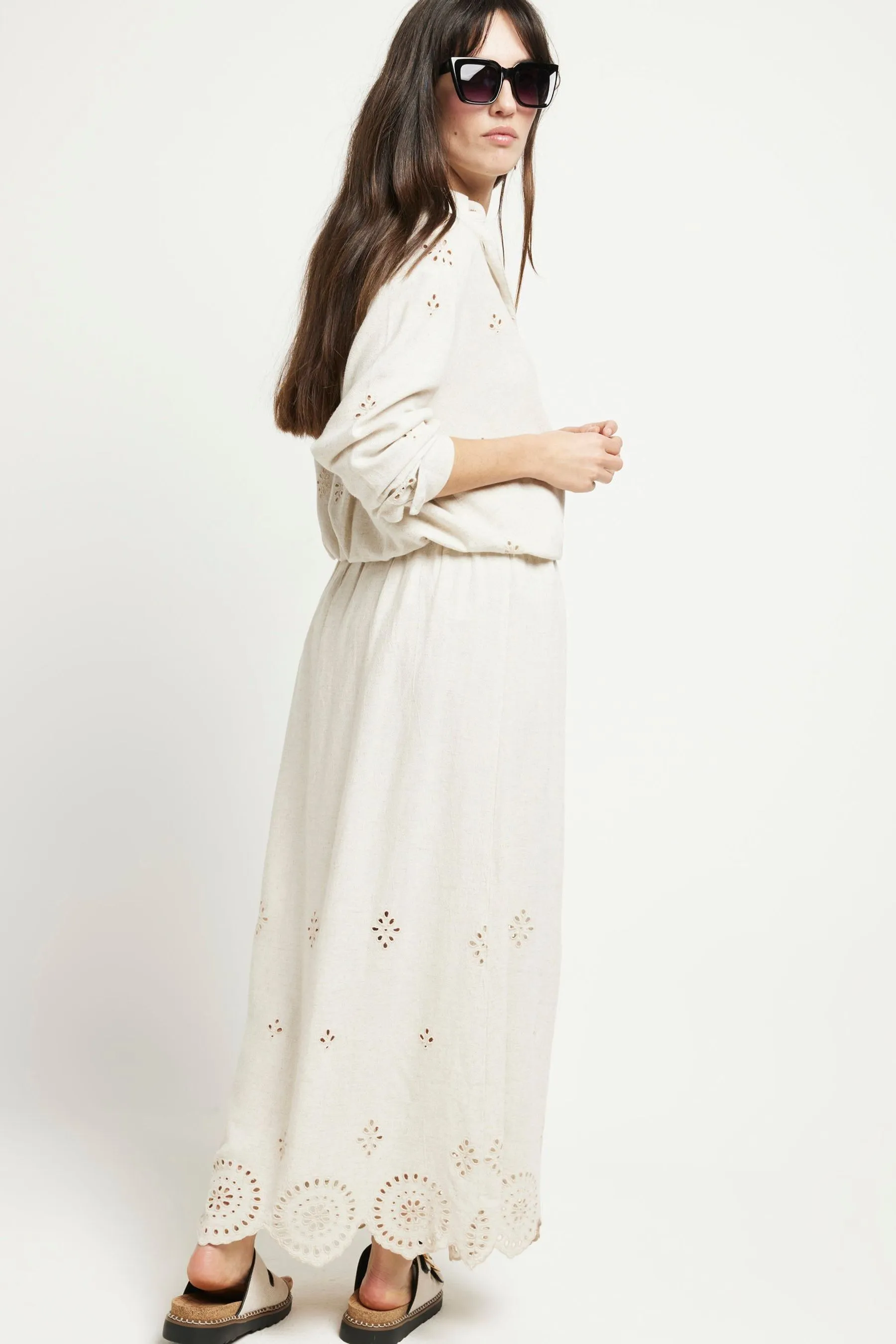 River Island - Gonna con fondo in pizzo sangallo