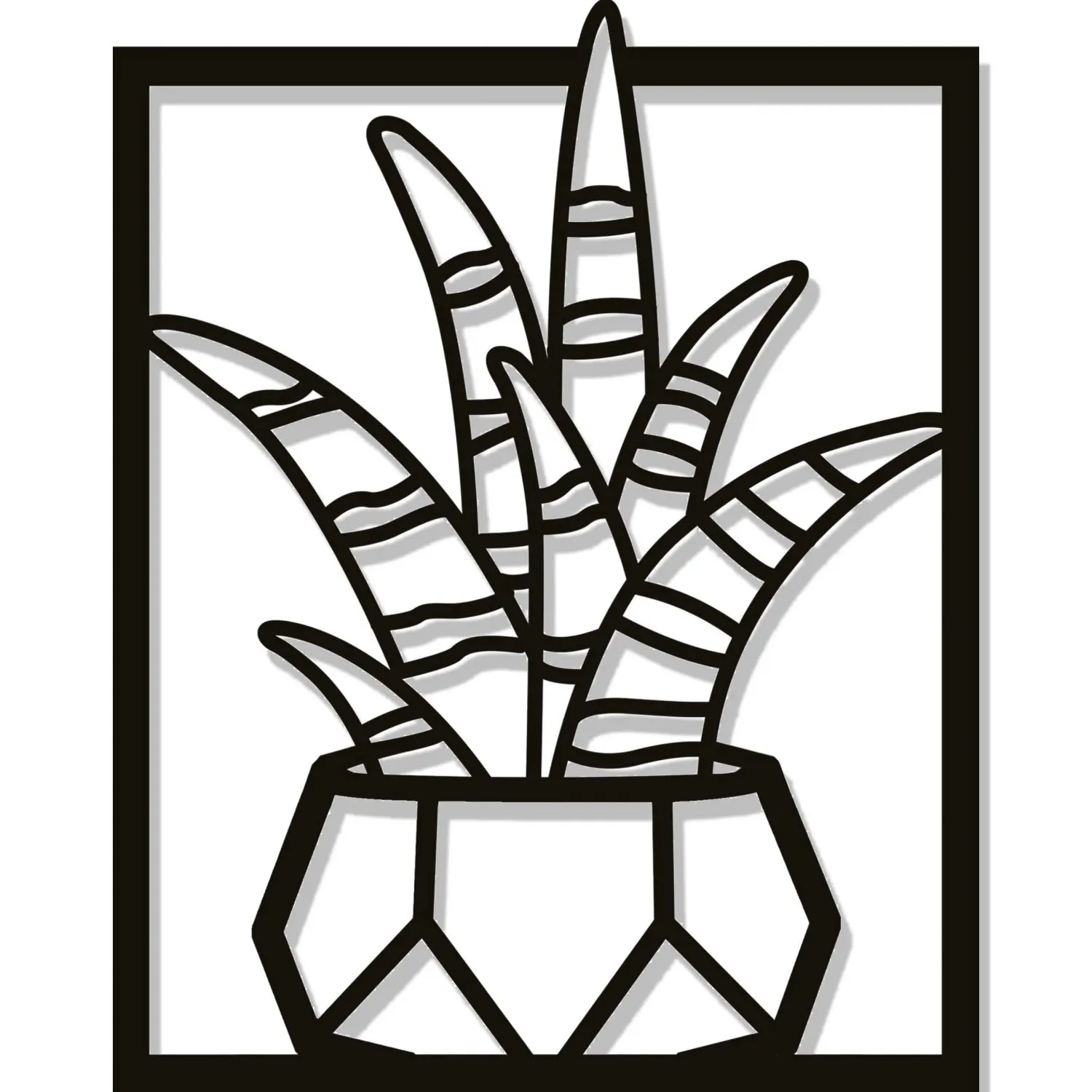 Sagoma in metallo pianta Cactus decorazione per parete 30x36 cm