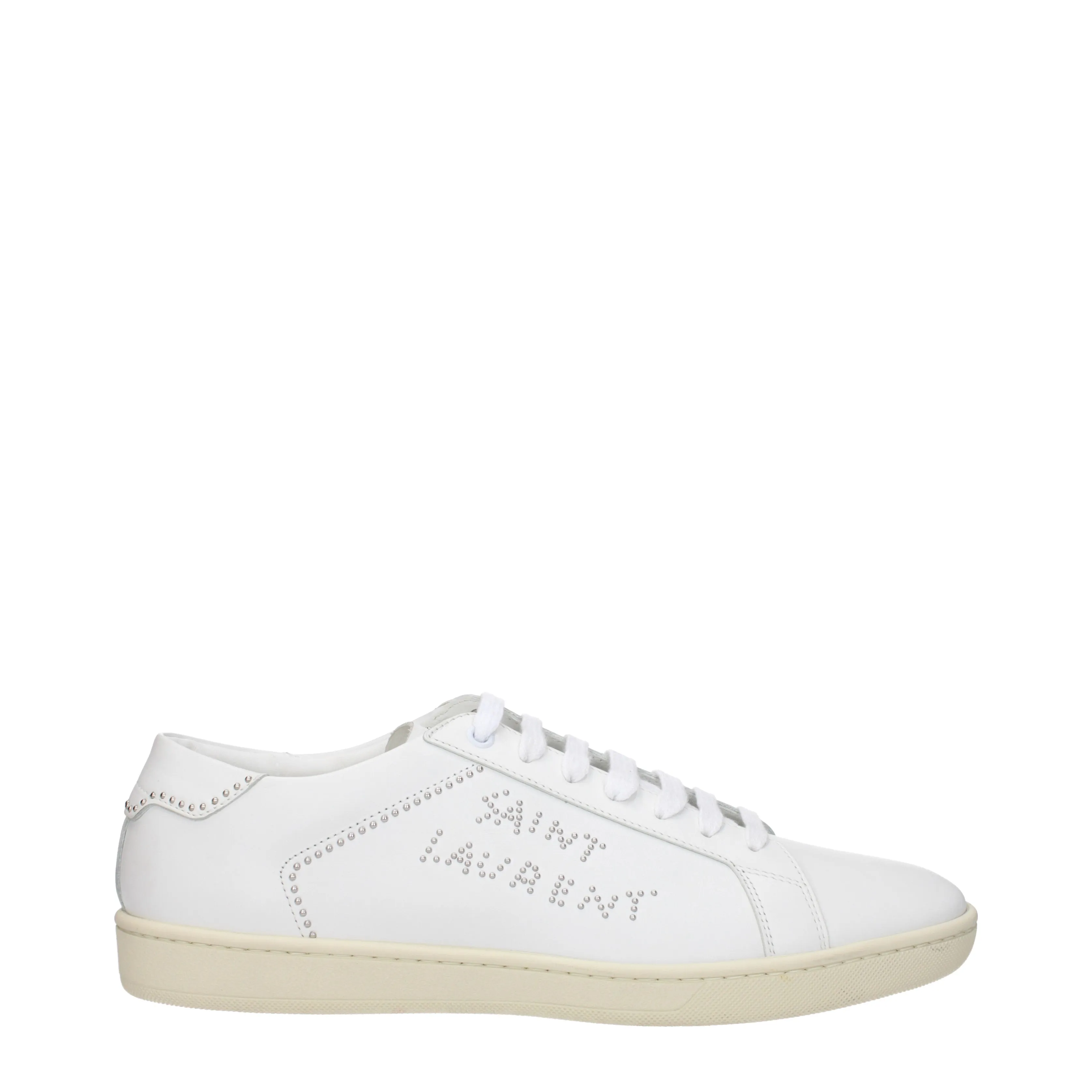 Saint Laurent Sneakers Uomo Pelle Bianco/Argento