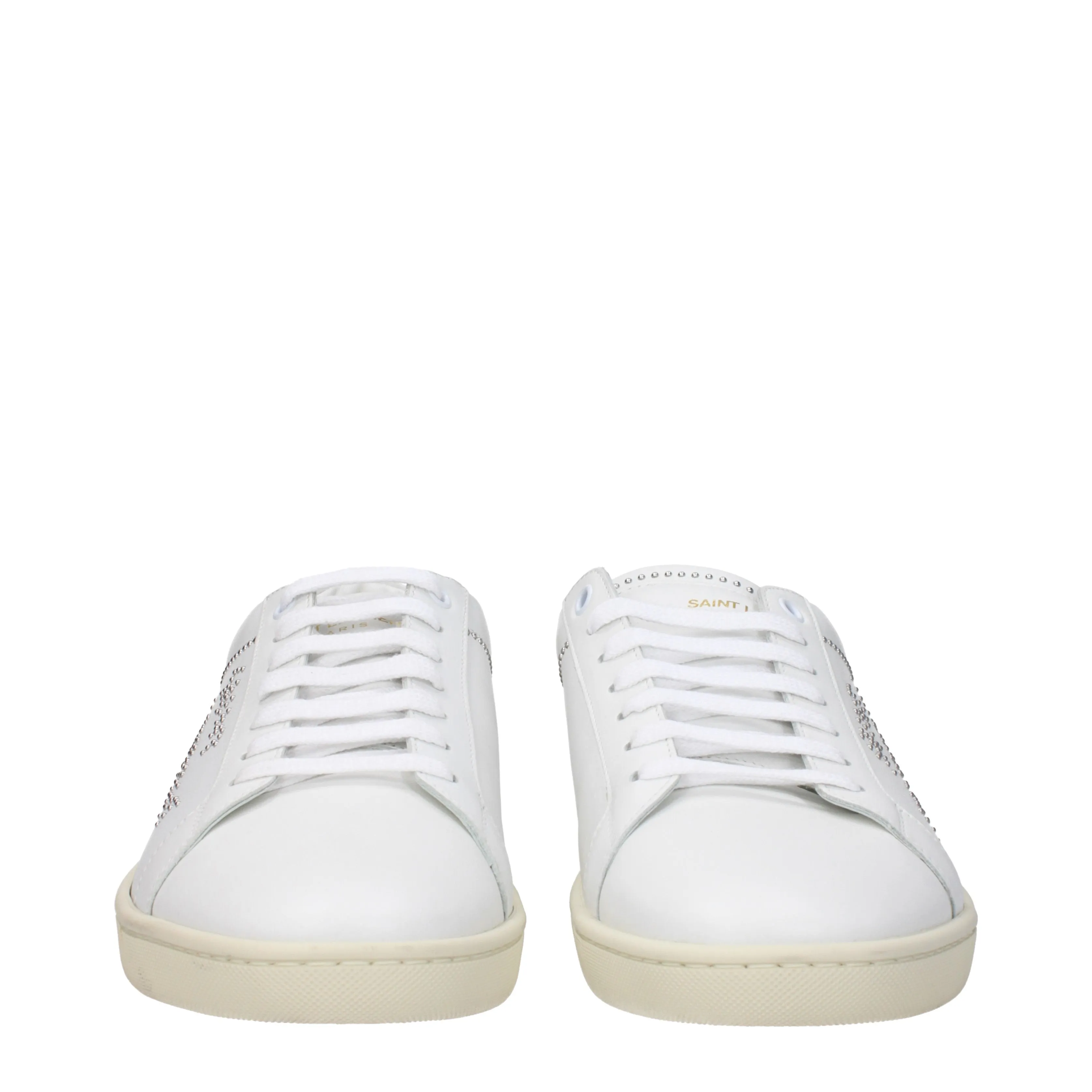 Saint Laurent Sneakers Uomo Pelle Bianco/Argento