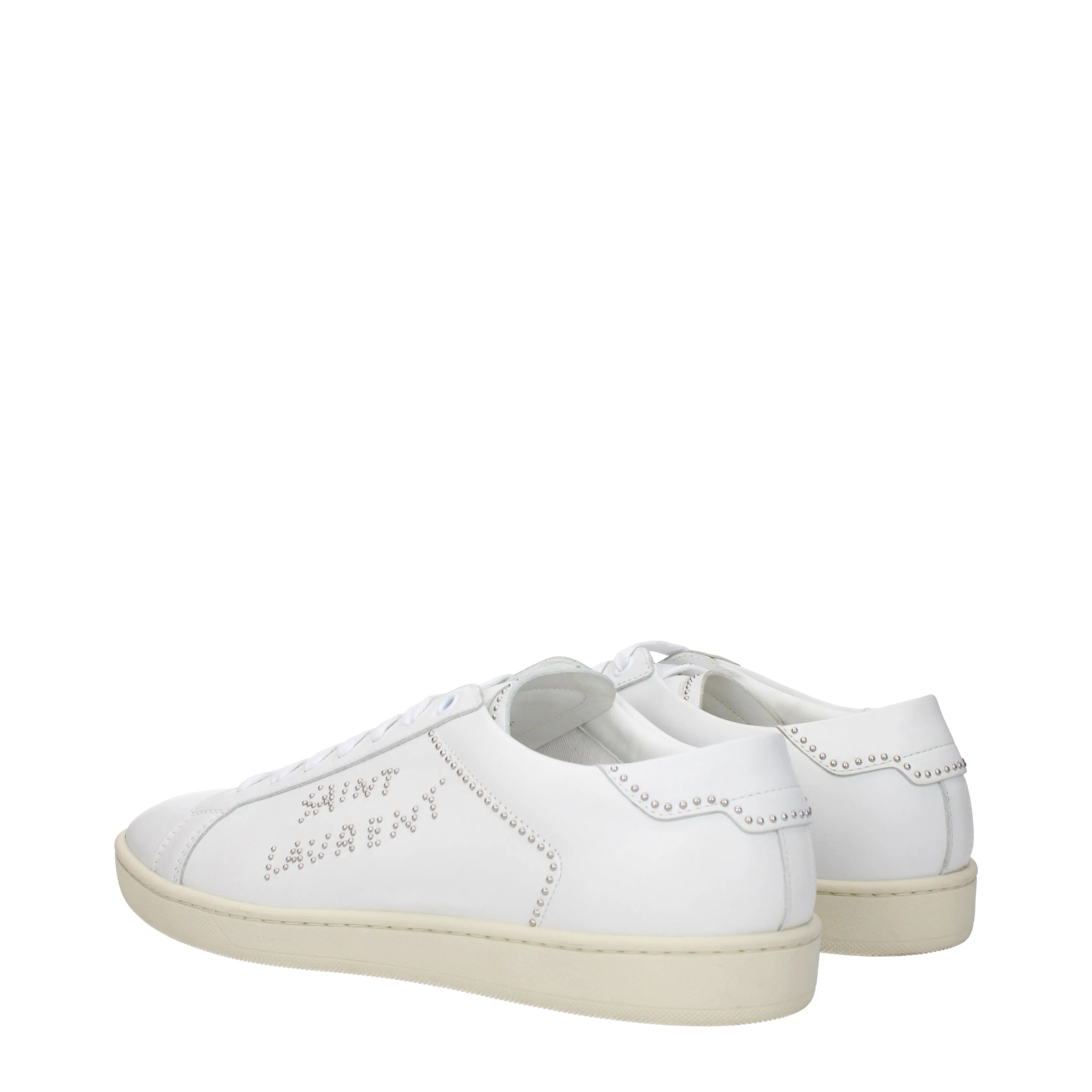 Saint Laurent Sneakers Uomo Pelle Bianco/Argento