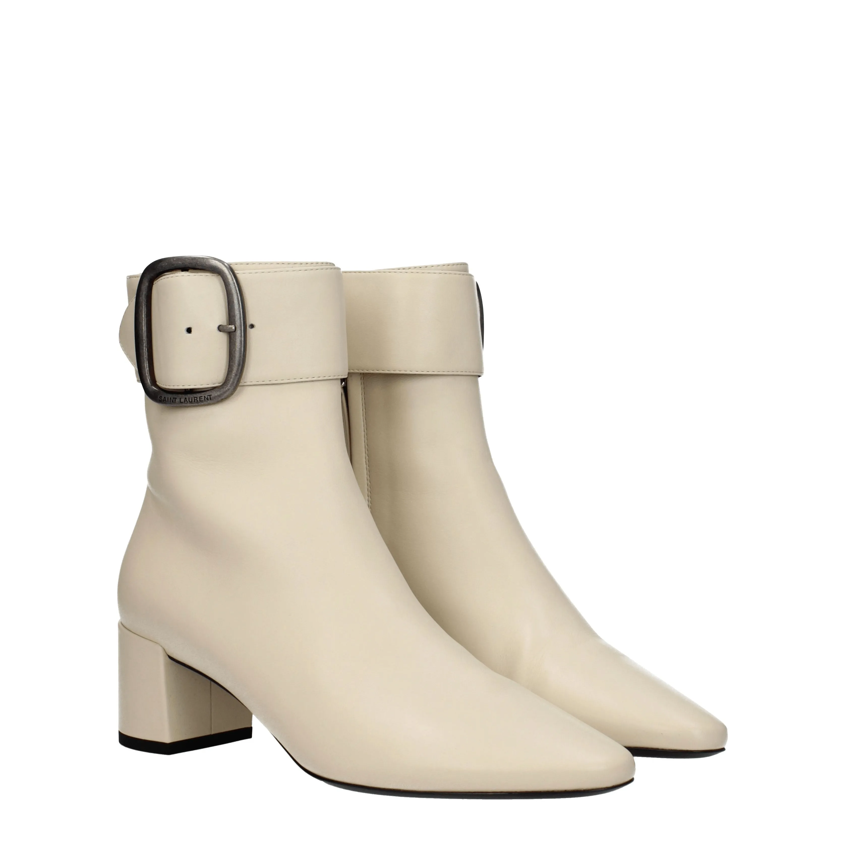 Saint Laurent Stivaletti Joplin Donna Pelle Beige