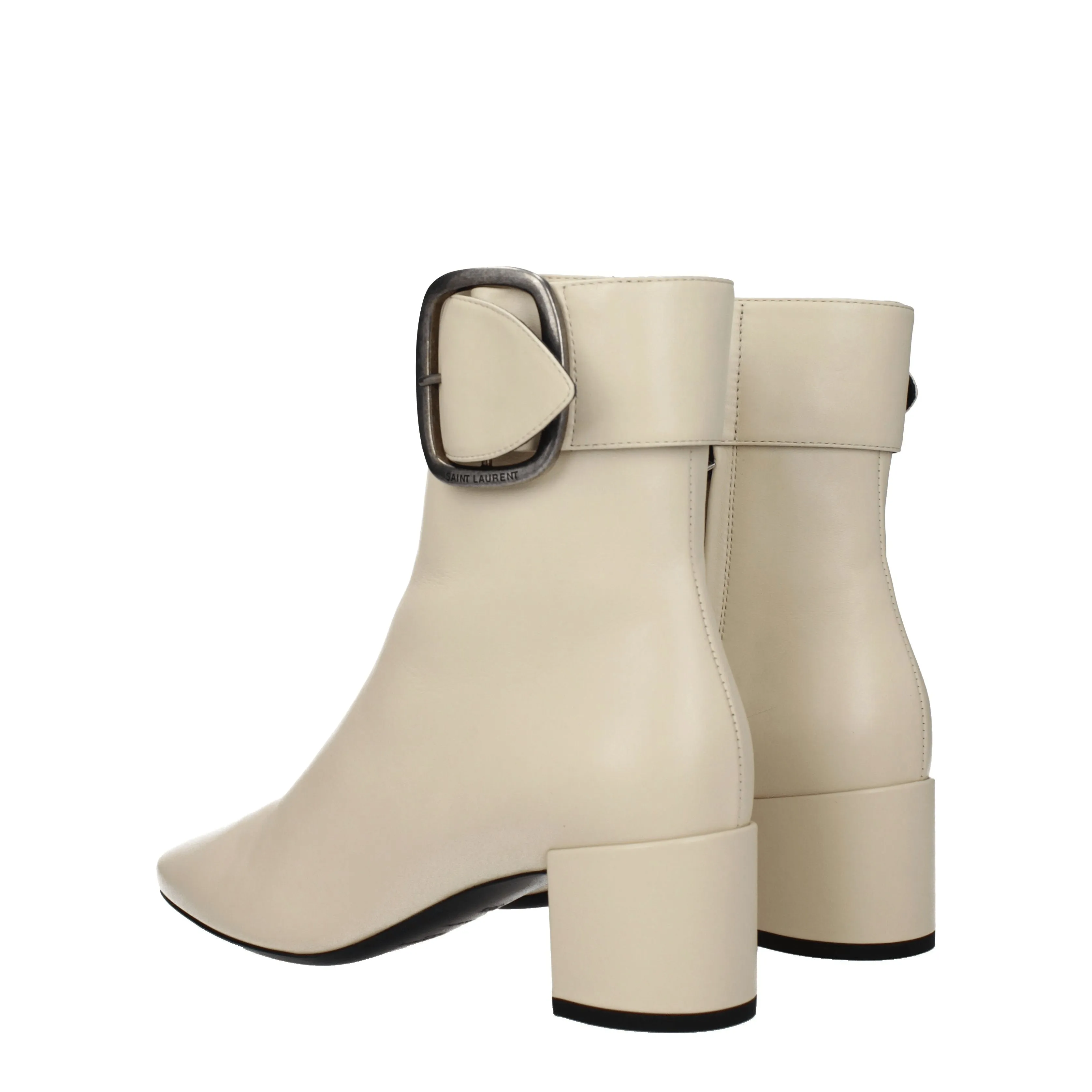 Saint Laurent Stivaletti Joplin Donna Pelle Beige