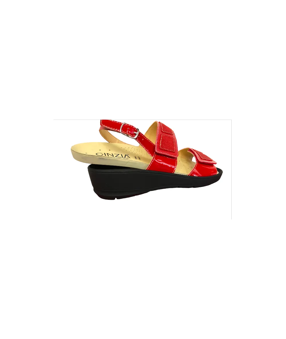 Sandalo CINZIA SOFT IO12694pbb  Naplak rosso  plantare anatomico estraibile