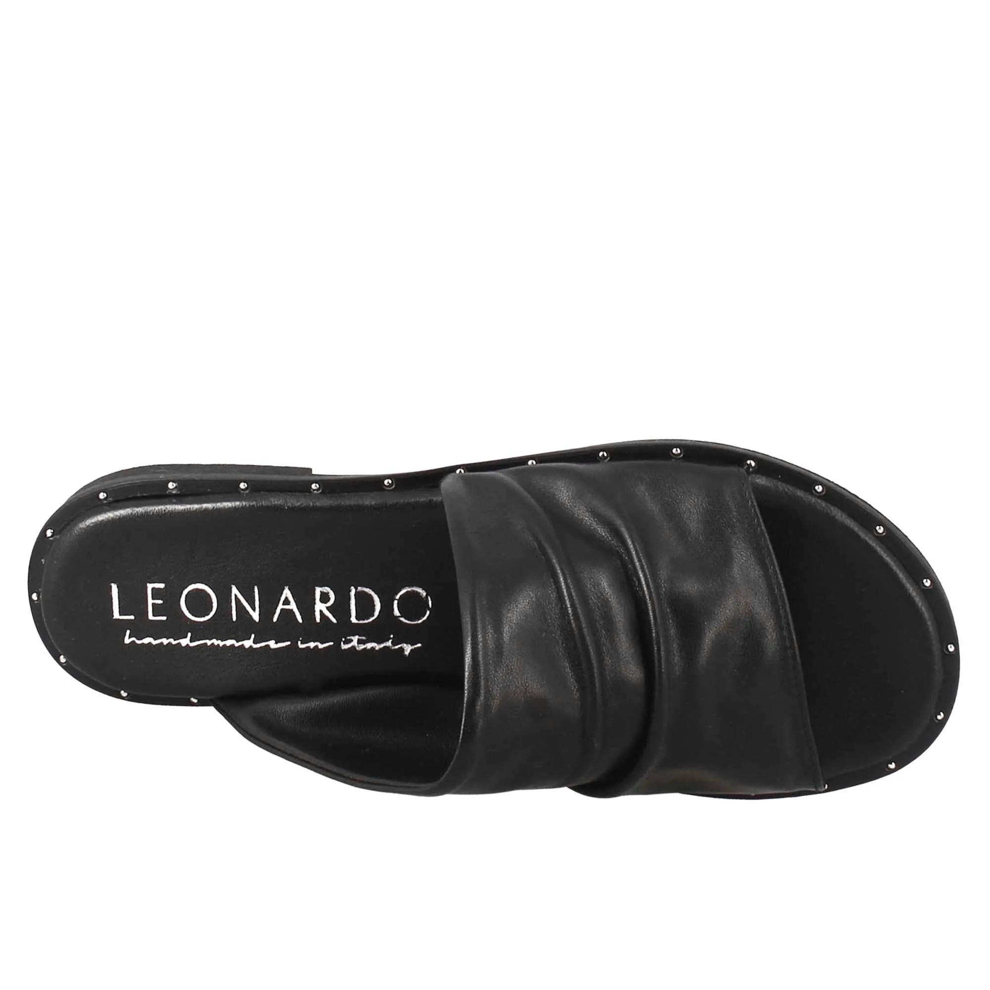 Sandalo da donna a fascia in pelle nero