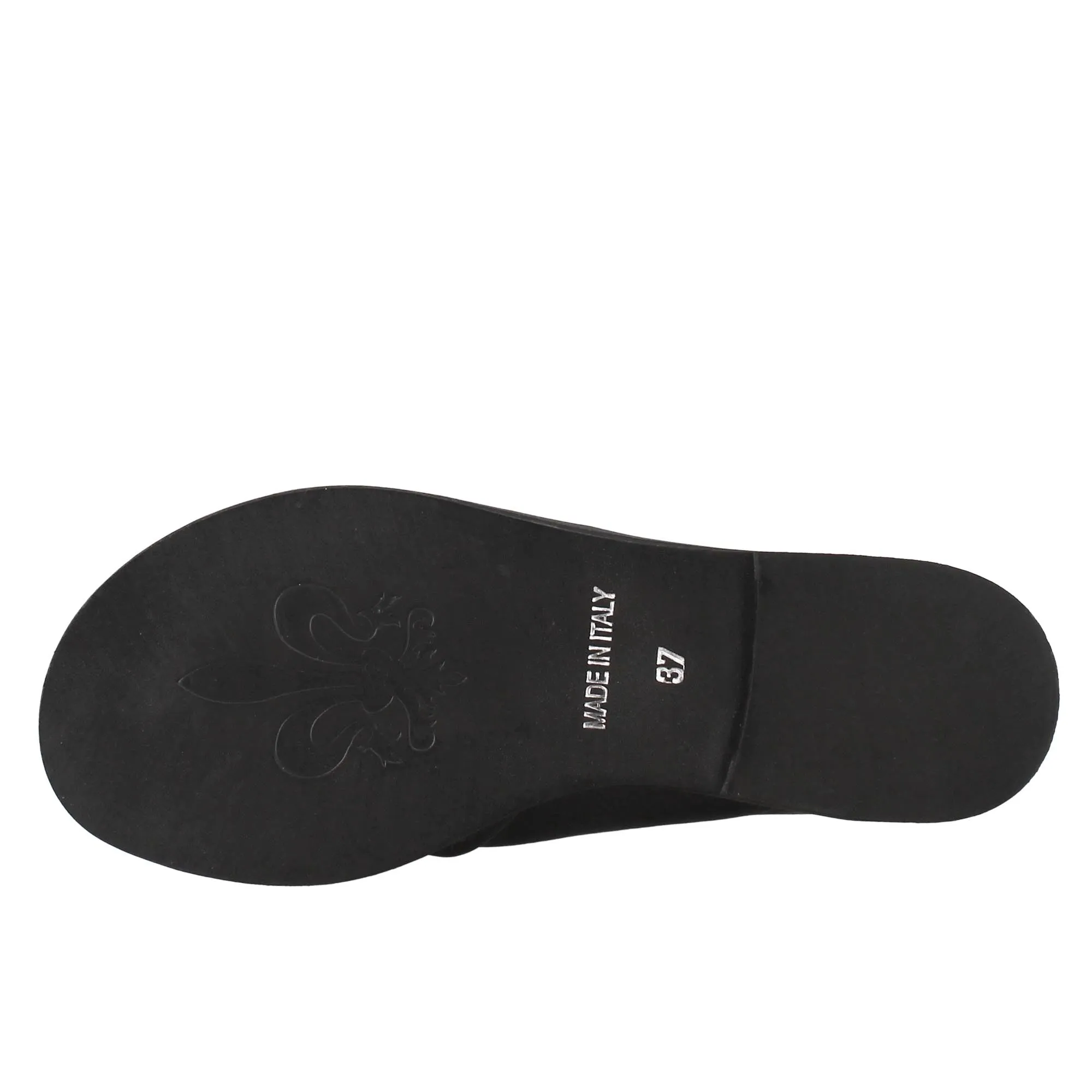 Sandalo da donna a fascia in pelle nero