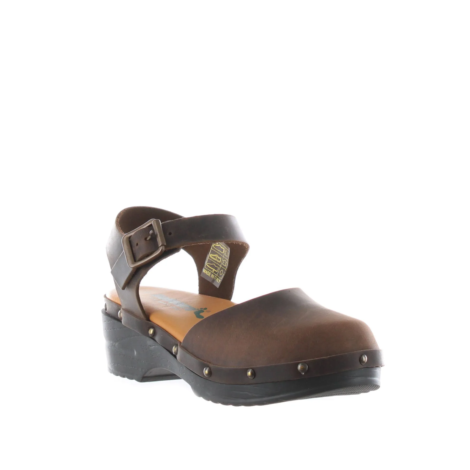 Sandalo in pelle con suola platform