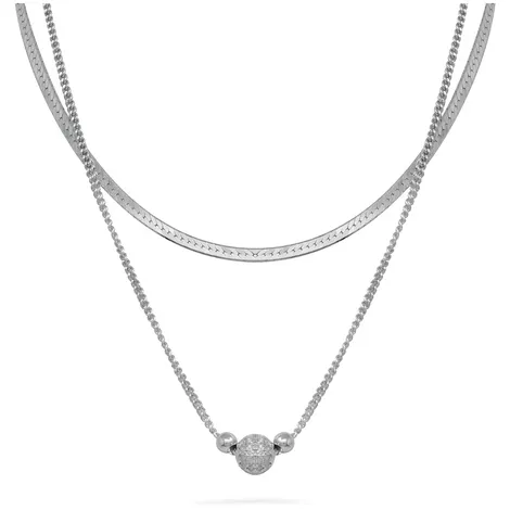 SARNIORO Collana doppio filo in argento 925 con centrale