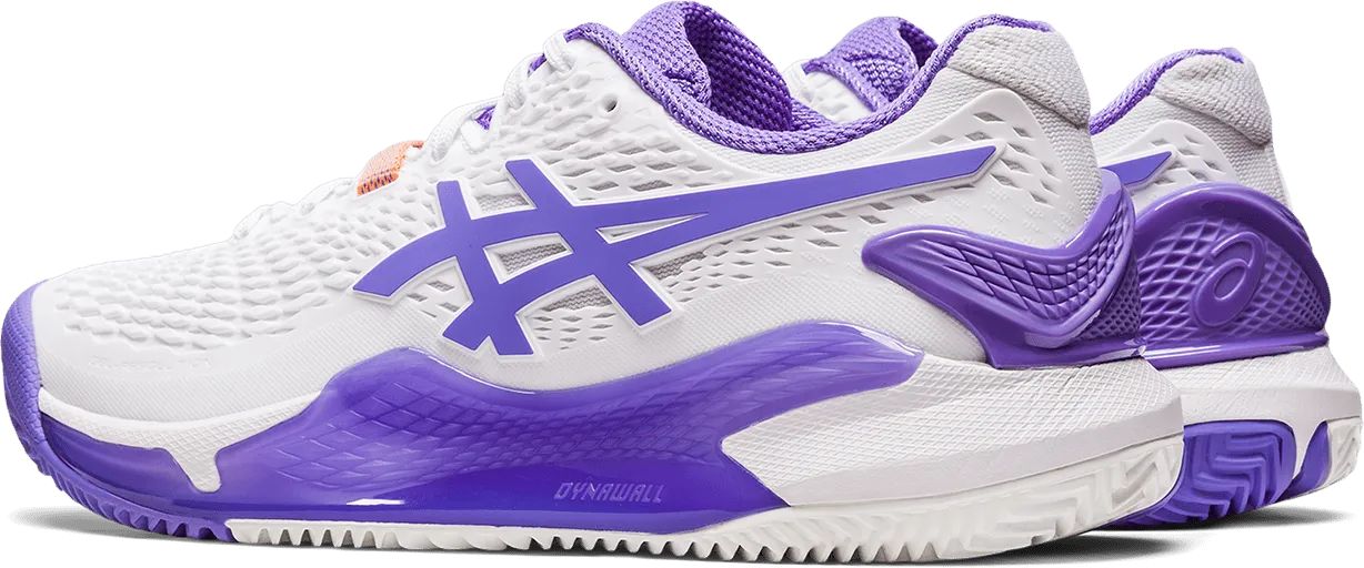 SCARPA DA TENNIS DA DONNA ASICS RESOLUTION 9 CLAY WHITE AMETHYST 1042A224 101