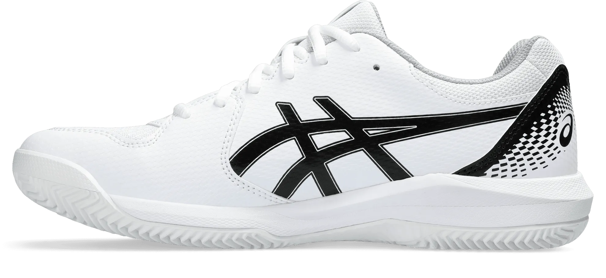 SCARPA DA TENNIS DA UOMO ASICS GEL-DEDICATE 8 CLAY WHITE BLACK 1041A448 101