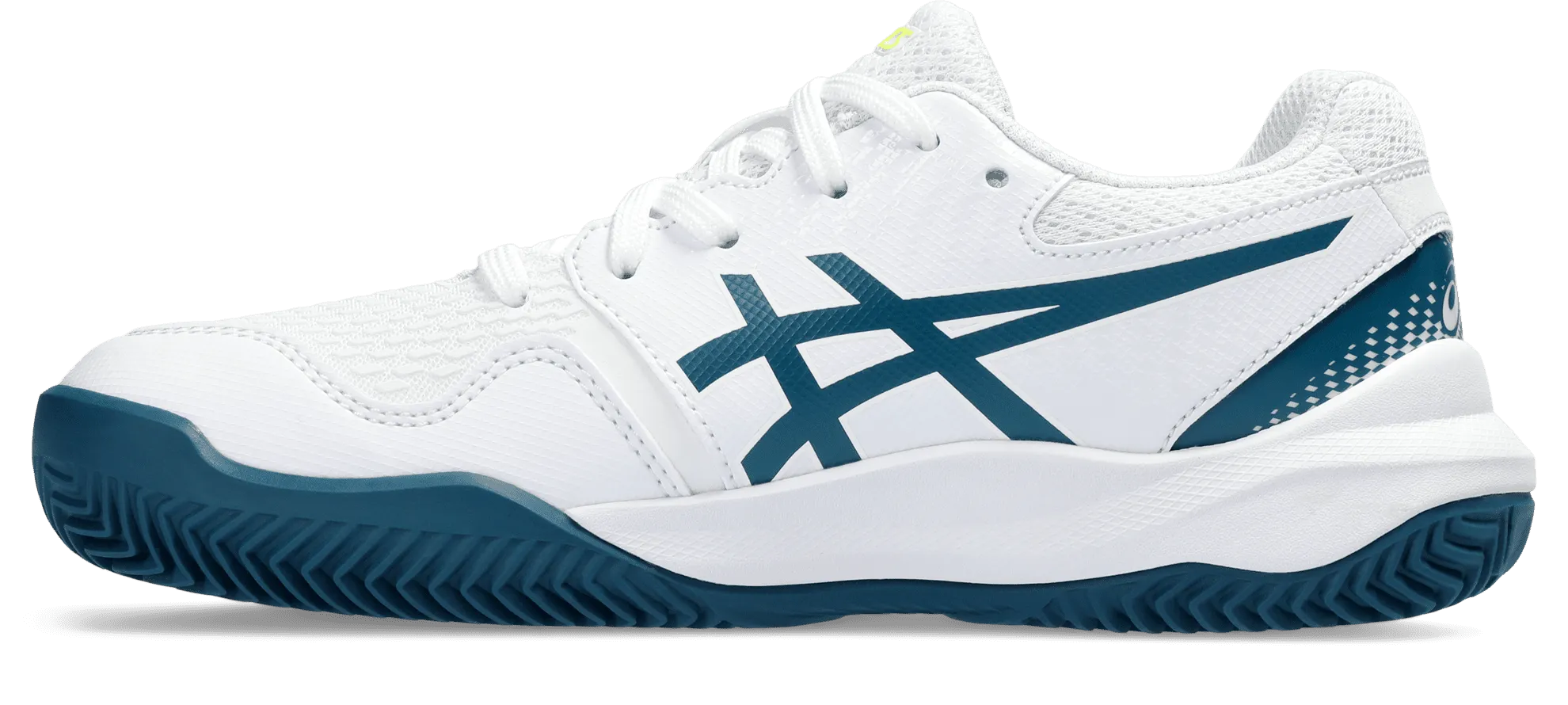 SCARPA DA TENNIS JUNIOR ASICS GEL-RESOLUTION 9 GS CLAY WHITE RESTFUL TEAL 1044A068 102
