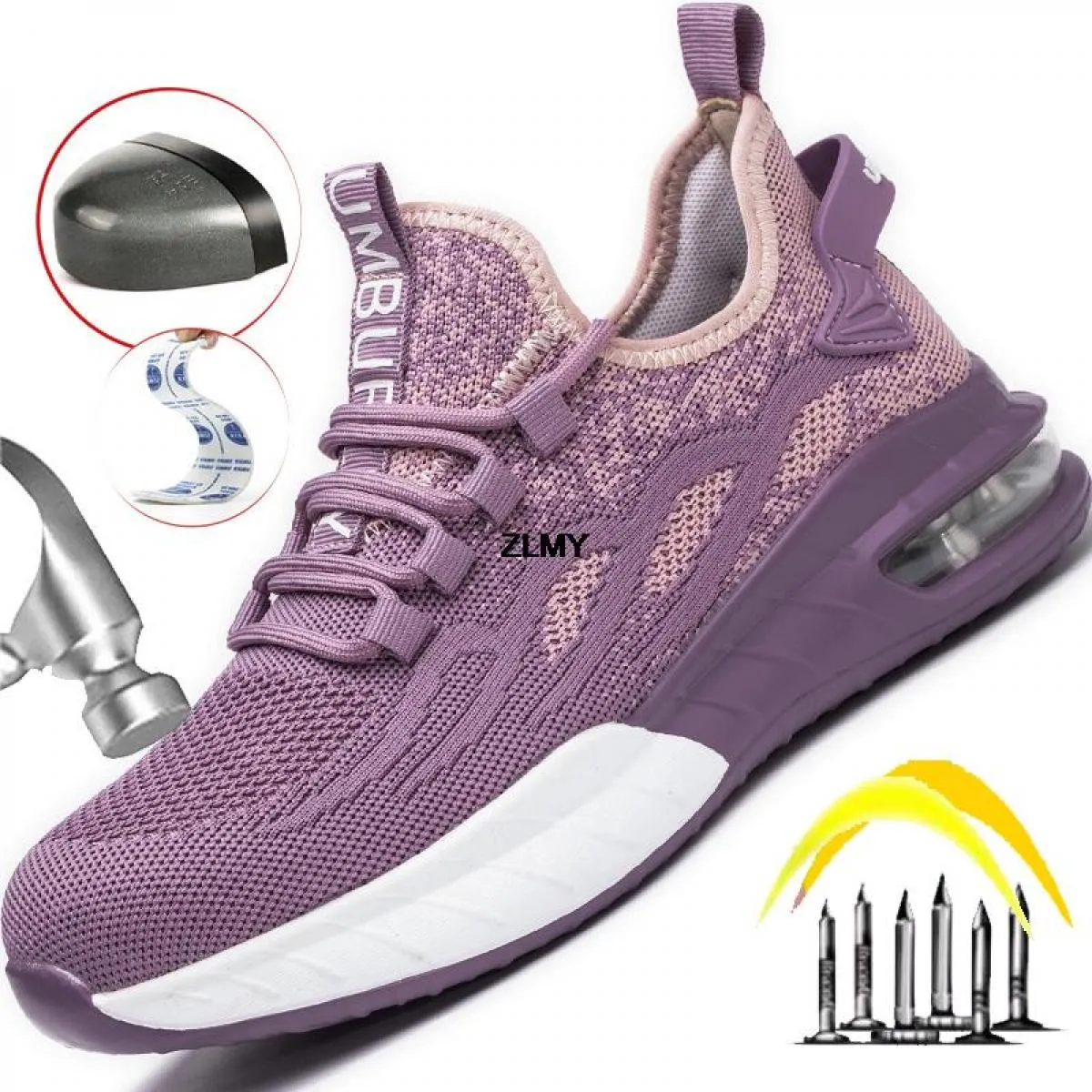 Scarpe antinfortunistiche da donna Nuove sneakers con punta in acciaio Stivali antinfortunistici da lavoro traspiranti da donna
