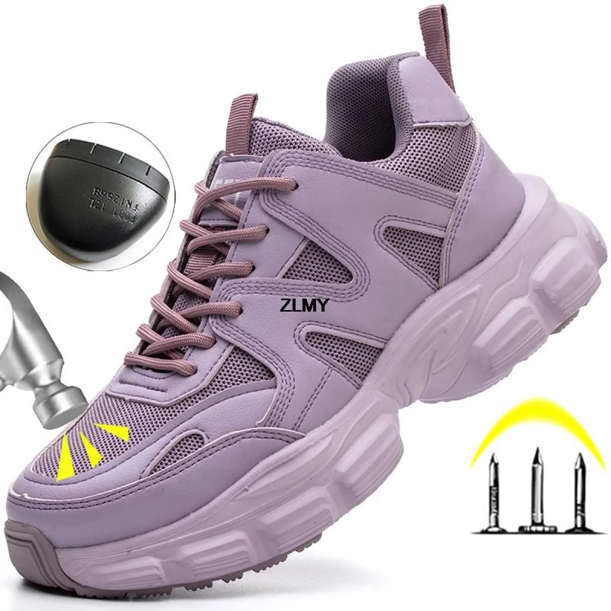 Scarpe antinfortunistiche da donna Nuove sneakers con punta in acciaio Stivali antinfortunistici da lavoro traspiranti da donna
