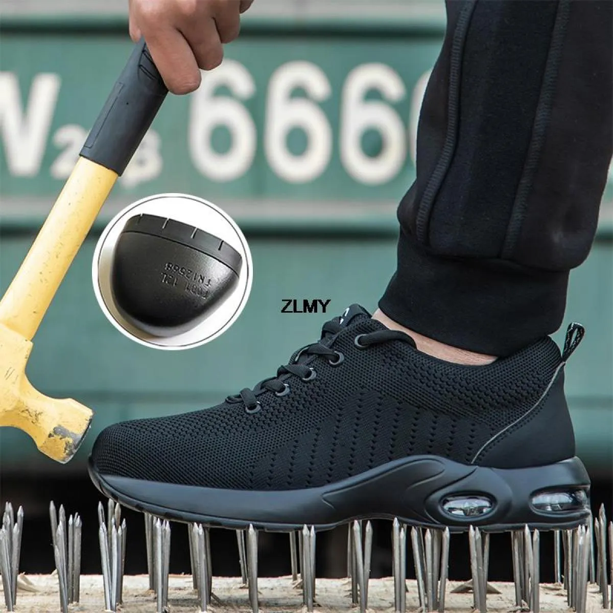 Scarpe antinfortunistiche da uomo Sneaker con punta in acciaio Scarpe antinfortunistiche da lavoro antiforatura Uomo Stivali da