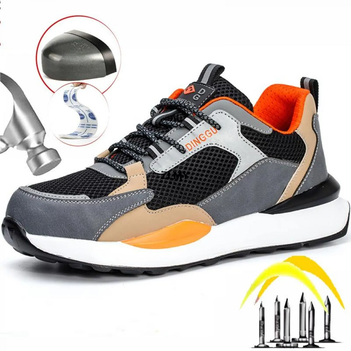 Scarpe antinfortunistiche estive da uomo Sneaker da lavoro traspiranti Stivali antinfortunistici da lavoro con punta in acciaio