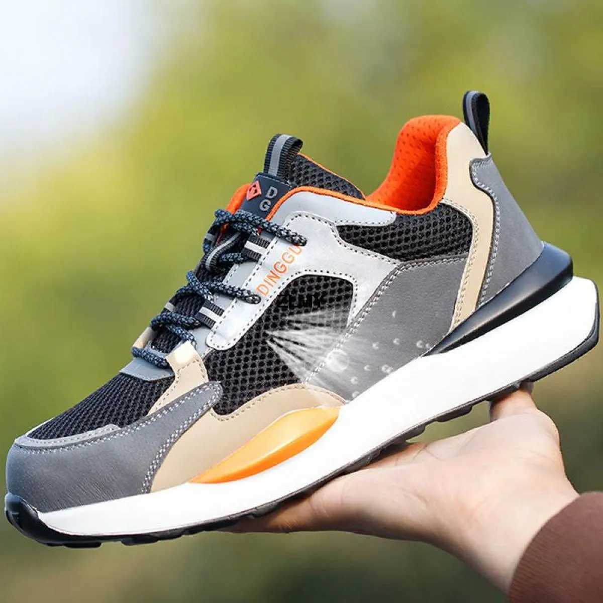 Scarpe antinfortunistiche estive da uomo Sneaker da lavoro traspiranti Stivali antinfortunistici da lavoro con punta in acciaio