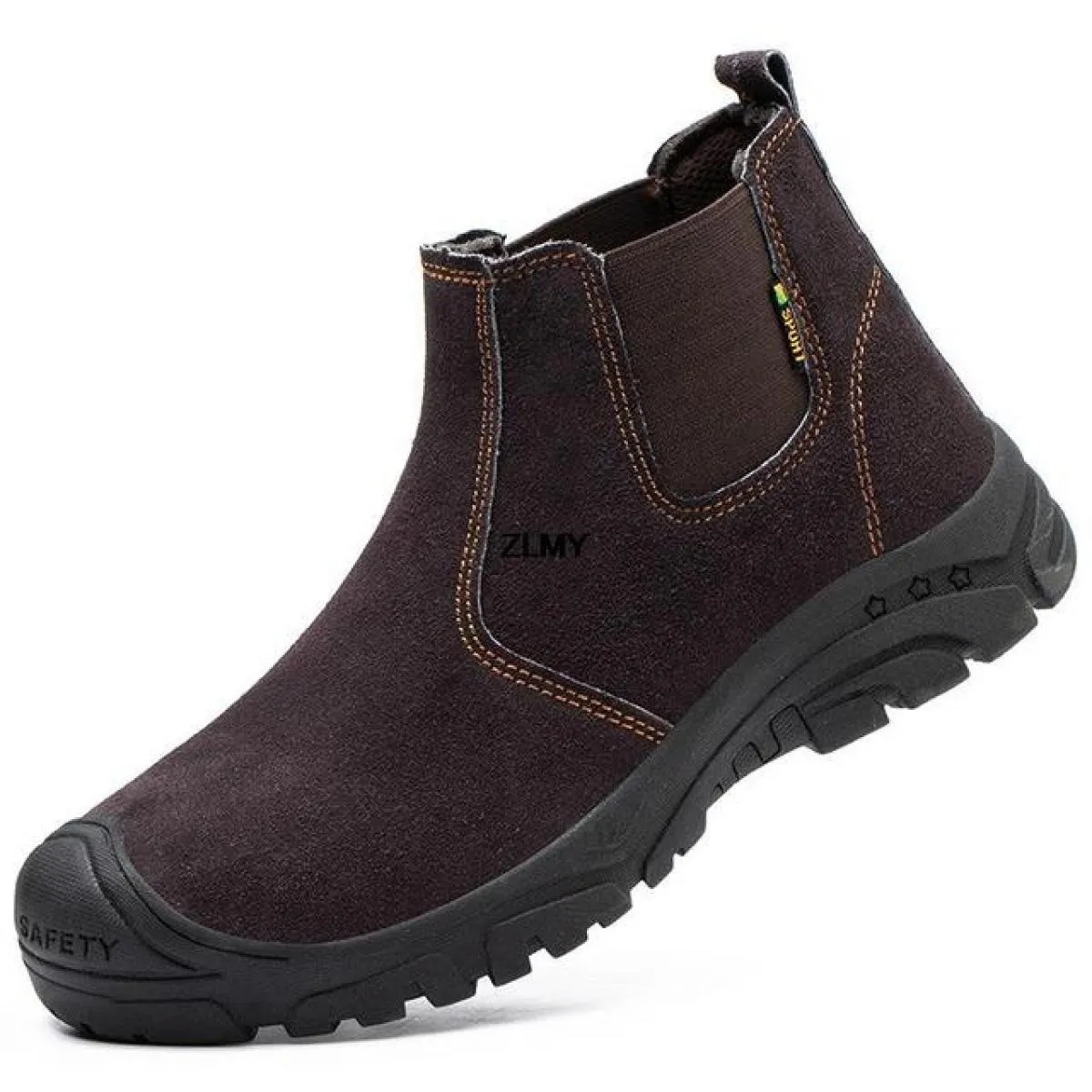 Scarpe antinfortunistiche in pelle scamosciata Scarpe con punta in acciaio da uomo Stivali antinfortunistici da lavoro a prova d