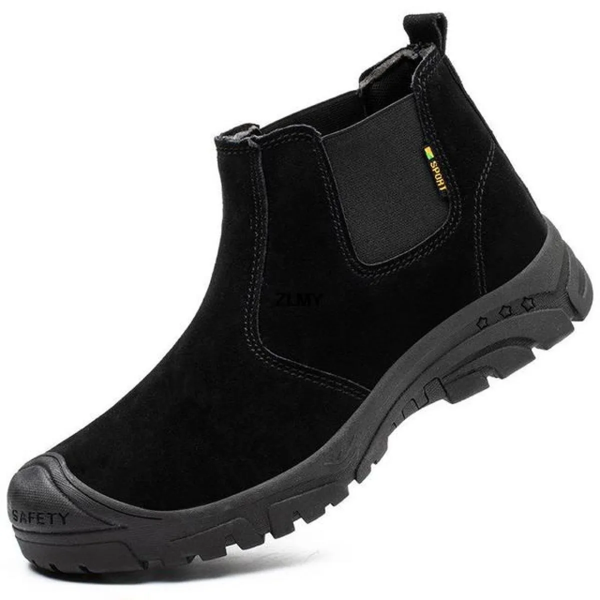 Scarpe antinfortunistiche in pelle scamosciata Scarpe con punta in acciaio da uomo Stivali antinfortunistici da lavoro a prova d